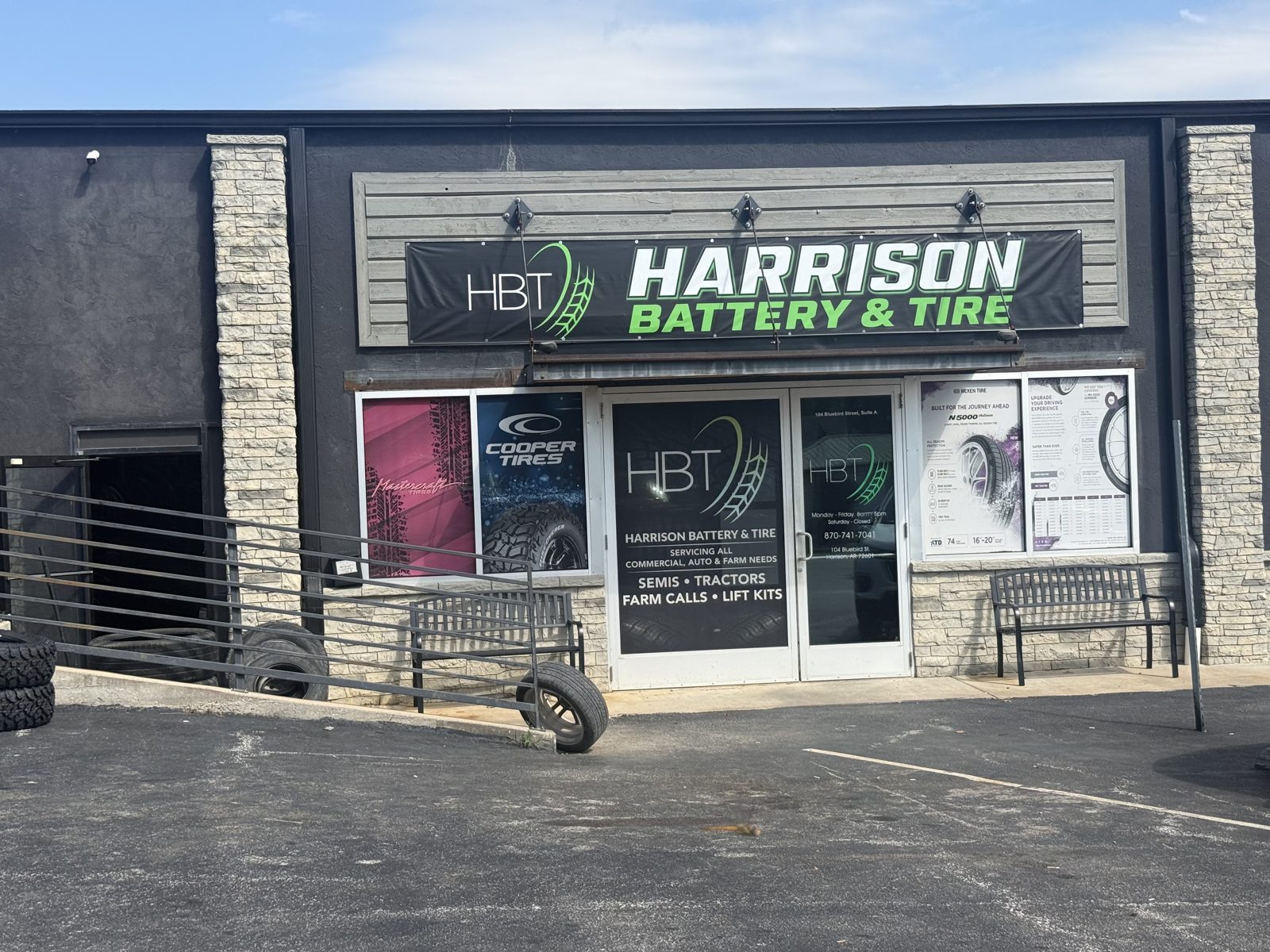 Harrison Battery & Tire storefront in Harrison, Arkansas
